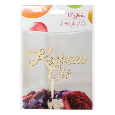 Opakowanie Drewniana dekoracja na patyczku - Kocham Cię