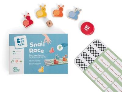 Drewniana gra Wyścig ślimaków. Wydawca: BS Toys. SmakLiter.pl Opakowanie Drewniana gra Wyścig ślimaków