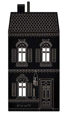 Opakowanie Drewniana tablica kredowa - kamienica mała