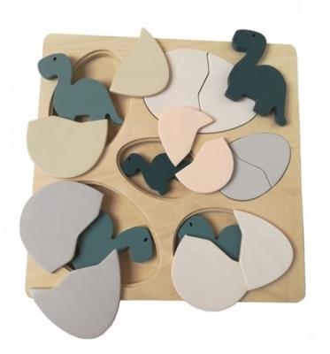 Opakowanie Drewniana układanka jajka i dinozaury