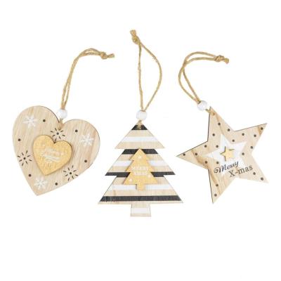 Opakowanie Drewniana zawieszka choinkowa