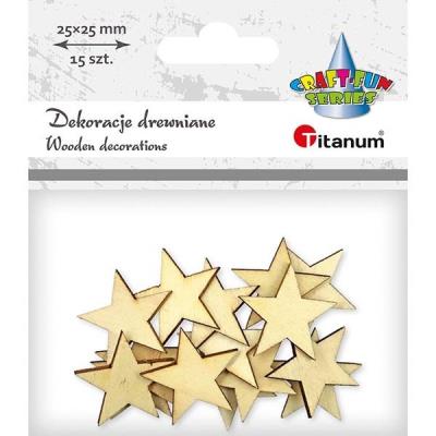 Opakowanie Drewniane gwiazdki 15szt