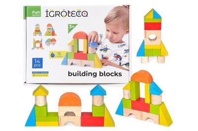 Opakowanie Drewniane klocki - wieża 14 elementów