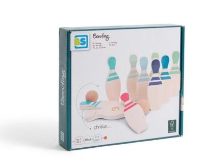 Drewniane kręgle cyferki. Wydawca: BS Toys. SmakLiter.pl Opakowanie Drewniane kręgle cyferki