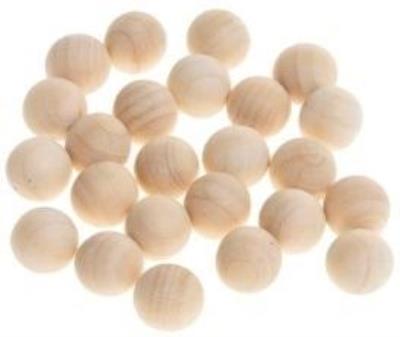 Drewniane kulki bez otworu naturalne 14mm 25szt. Wydawca: Brewis. SmakLiter.pl Opakowanie Drewniane kulki bez otworu naturalne 14mm 25szt