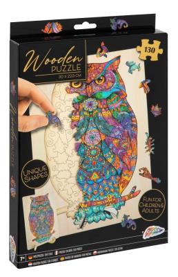 Opakowanie Drewniane puzzle 2D Sowa 130 elemenów