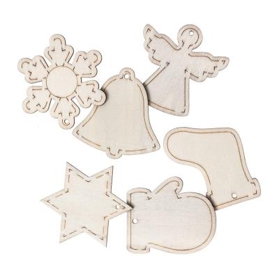 Opakowanie Drewniane zawieszki świąteczne 6szt