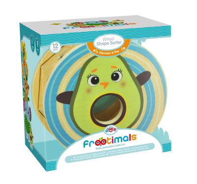 Opakowanie Drewniany sorter kształtów na kółkach Frootimals miss pio chickicado