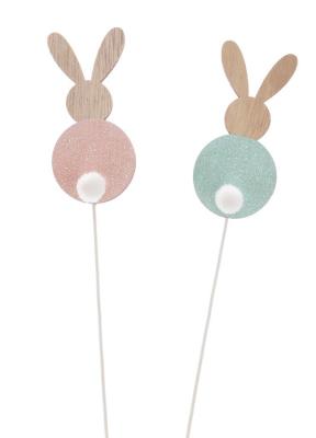 Opakowanie Drewniany zajączek na piku MIX