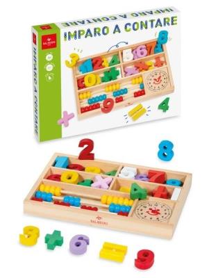 Opakowanie Drewniany zestaw matematyczny z zegarem liczydłem