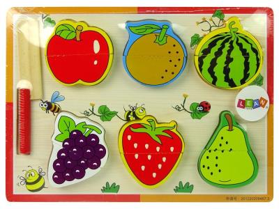 Opakowanie Drewniany zestaw owoców do krojenia 6szt