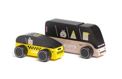 Drewniany zestaw Transport miejski. Wydawca: CUBIKA. SmakLiter.pl Opakowanie Drewniany zestaw Transport miejski