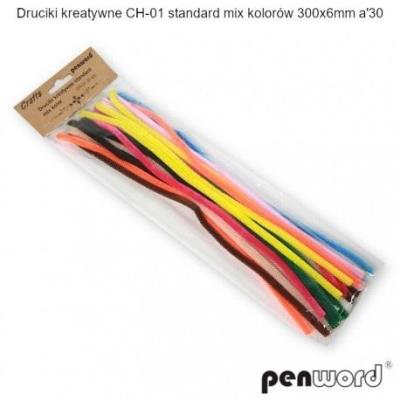 Opakowanie Druciki kreatywne mix kolorów 300x6mm 30szt