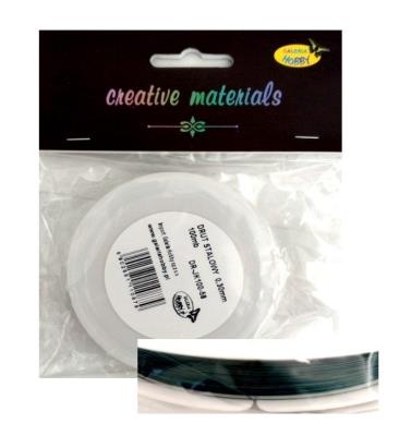 Opakowanie Drut stalowy 0.3mm duża szpula 100mb ciemnozielony