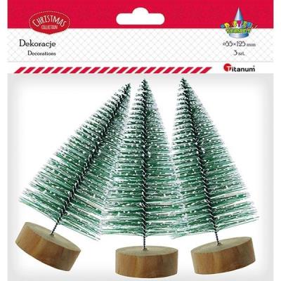 Opakowanie Drzewka plastikowe Choinki 12,5cm x 55mm 3szt ziel