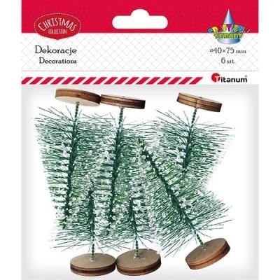 Opakowanie Drzewka plastikowe Choinki 75x45mm 6szt zielone