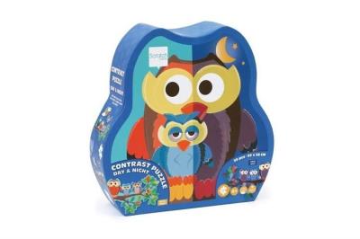 Dwustronne puzzle 39 XL Sowa ''dzień i noc. Wydawca: Scratch. SmakLiter.pl Opakowanie Dwustronne puzzle 39 XL Sowa ''dzień i noc