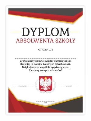 Opakowanie Dyplom A4 absolwenta szkoły - Orzeł 10szt