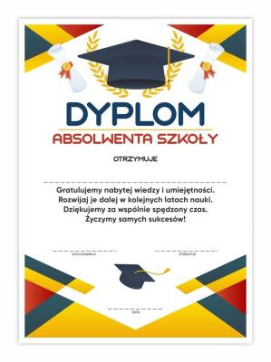 Opakowanie Dyplom A4 absolwenta szkoły - Uroczystość 30szt