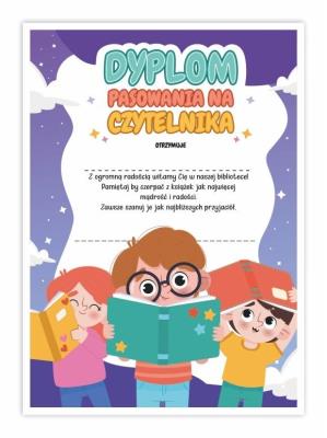 Opakowanie Dyplom A4 pasowania na Czytelnika 5szt