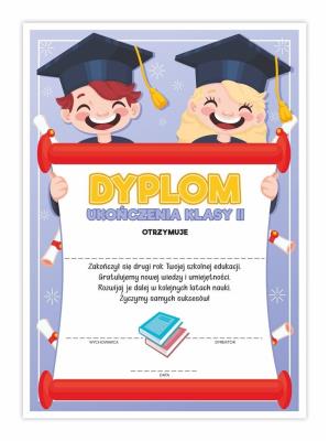 Opakowanie Dyplom A4 ukończenia klasy drugiej - Uśmiech 20szt