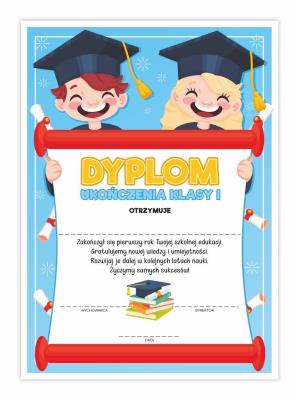 Opakowanie Dyplom A4 ukończenia klasy pierwszej Uśmiech 20szt
