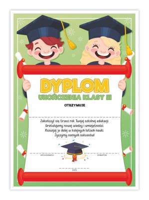 Opakowanie Dyplom A4 ukończenia klasy trzeciej-Uśmiech 20szt