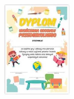Opakowanie Dyplom A4 ukończenia oddziału przedszkolnego 20szt