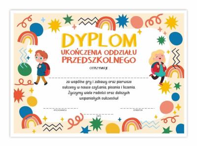 Opakowanie Dyplom A4 ukończenia oddziału przedszkolnego 30szt