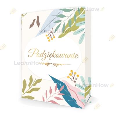 Opakowanie Dyplom A5 składany - Podziękowania Flora 5szt