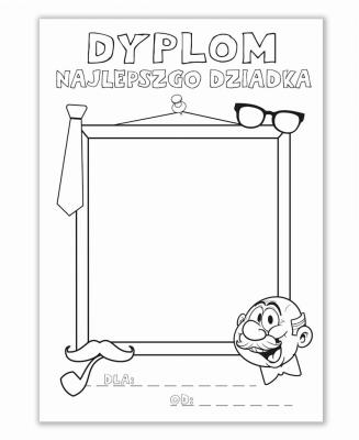 Opakowanie Dyplom kolorowanka najlepszego dziadka