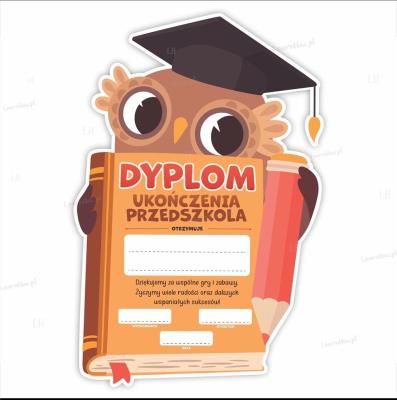 Opakowanie Dyplom kształt ukończenia przedszkola sowa (5szt)