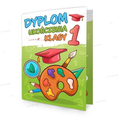 Opakowanie Dyplom składany A4 ukończenia 1 kl - Farbki 5szt