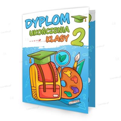 Opakowanie Dyplom składany A4 ukończenia 2 kl - Plecak 5szt
