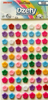 Dżety samoprzylepne kwiatki 70szt. Wydawca: Brewis. SmakLiter.pl Opakowanie Dżety samoprzylepne kwiatki 70szt