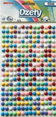 Dżety samoprzylepne pastelowe 6mm 266szt. Wydawca: Brewis. SmakLiter.pl Opakowanie Dżety samoprzylepne pastelowe 6mm 266szt