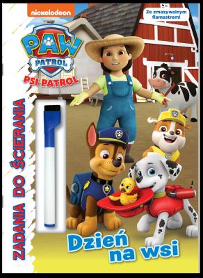 Okładka książki Dzień na wsi. Zadania do ścierania. Psi Patrol