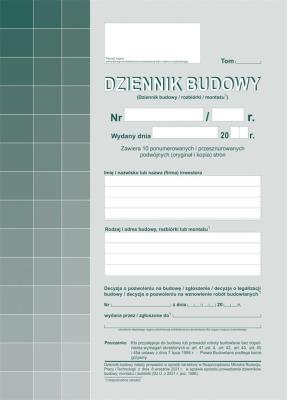 Opakowanie Dziennik budowy 603-S1