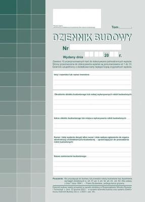 Dziennik budowy 603-S11. Wydawca: MICHALCZYK I PROKOP. SmakLiter.pl Opakowanie Dziennik budowy 603-S11