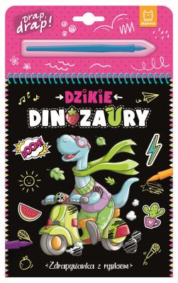 Dzikie dinozaury. Zdrapywanka z rysikiem. Autor: Kaczyńska Agata. SmakLiter.pl Okładka książki Dzikie dinozaury. Zdrapywanka z rysikiem