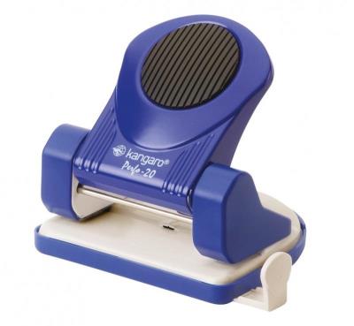 Opakowanie Dziurkacz KANGARO Perfo-20, dziurkuje do 20 kartek, metalowy, niebieski