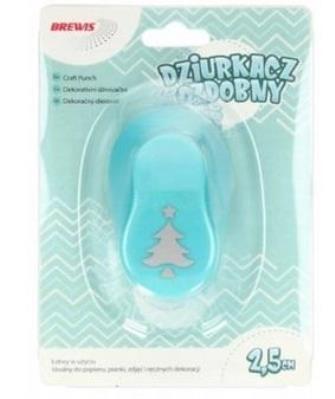 Dziurkacz ozdobny - Choinka 2,5cm MIX. Wydawca: Brewis. SmakLiter.pl Opakowanie Dziurkacz ozdobny - Choinka 2,5cm MIX