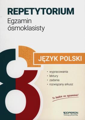 Okładka książki Egzamin ósmoklasisty 2024 Język polski repetytorium wypracowania lektury zadania i arkusze