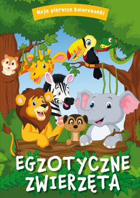Okładka książki Egzotyczne zwierzęta. Moje pierwsze kolorowanki