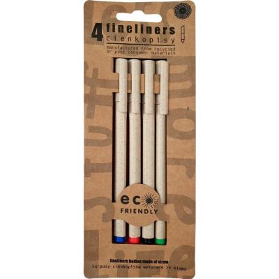 Ekologiczne cienkopisy korpus ze słomy 4 kolory. Wydawca: Ziemia Obiecana. SmakLiter.pl Opakowanie Ekologiczne cienkopisy korpus ze słomy 4 kolory