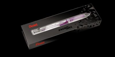 Opakowanie Eleganckie pióro kulkowe EnerGel 0,7 mm BL407 w etui fioletowe