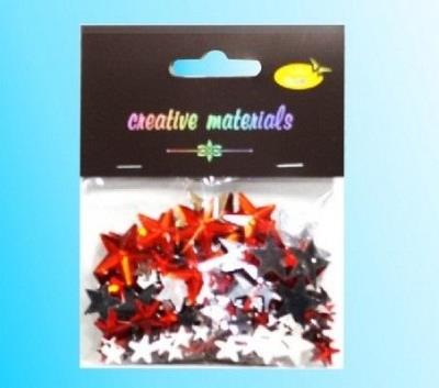 Opakowanie Elementy kryształkowe gwiazdy czerwone 6-22mm 20g