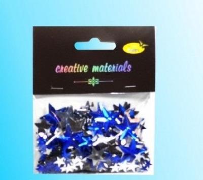 Opakowanie Elementy kryształkowe gwiazdy niebieskie 6-22mm