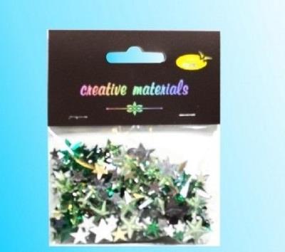 Opakowanie Elementy kryształkowe gwiazdy zielone 6-22mm 20g