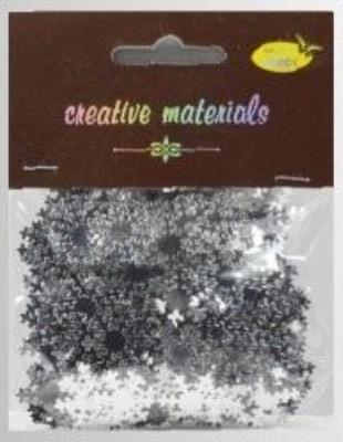 Opakowanie Elementy z folii śnieżynki srebrne 15g